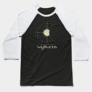 Sagittarius Zodiac Sign Minimalist Aesthetic Design Baseball T-Shirt